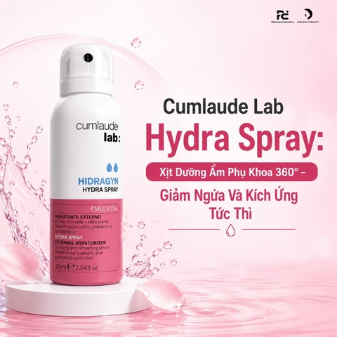 Cumlaude Lab Hydra Spray: Xịt Dưỡng Ẩm Phụ Khoa 360° – Giảm Ngứa Và Kích Ứng Tức Thì Chỉ Sau 5 Giây