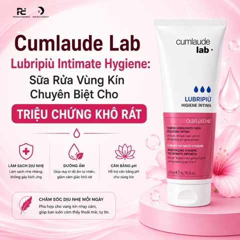Cumlaude Lab Lubripiù Intimate Hygiene: Sữa Rửa Vùng Kín Chuyên Biệt Cho Triệu Chứng Khô Rát