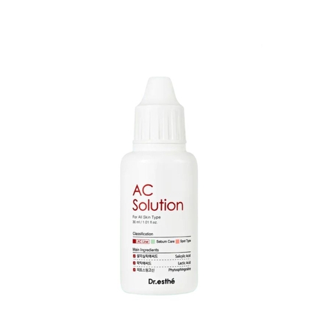 DR.ESTHE AC SOLUTION: Dung Dịch Đặc Trị - Kiểm Soát Dầu Nhờn & Chống Viêm Cho Da Mụn