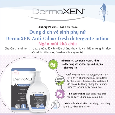 DERMOXEN ANTI-ODOUR: Dung Dịch Vệ Sinh Giúp Ngăn Ngừa Mùi Khó Chịu & Hỗ Trợ Cân Bằng Sinh Lý Vùng Kín