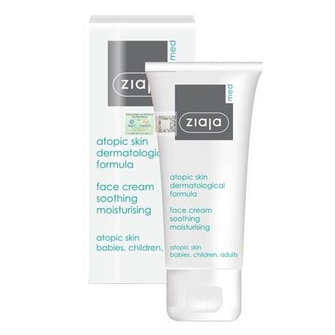 Ziaja Med Atopic Skin Dermatological Formula Face Cream Soothing Moisturising 50ml – Kem Dưỡng Làm Dịu & Phục Hồi Da Viêm Cơ Địa 5% Urê