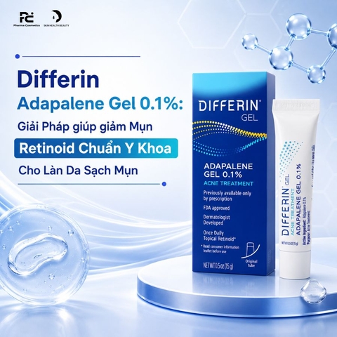 Differin Adapalene Gel 0.1%: Giải Pháp Trị Mụn Retinoid Chuẩn Y Khoa Cho Làn Da Sạch Mụn
