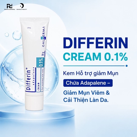 DIFFERIN CREAM 0.1%: Kem Đặc Trị Mụn Chứa Adapalene – Giảm Mụn Viêm & Cải Thiện Làn Da