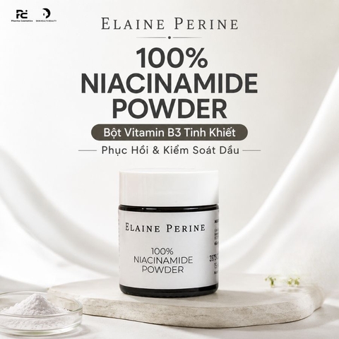 ELAINE PERINE 100% NIACINAMIDE POWDER - Bột Vitamin B3 Tinh Khiết Phục Hồi & Kiểm Soát Dầu