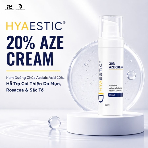 HYAESTIC 20% AZE CREAM: Kem Dưỡng Chứa Azelaic Acid 20%, Hỗ Trợ Cải Thiện Da Mụn, Rosacea & Sắc Tố