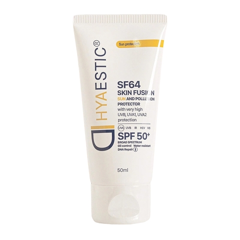 Hyaestic Skin Fusion SF64 Sun And Pollution Protector SPF50+50ML: Kem Chống Nắng Bảo Vệ Tối Đa & Phục Hồi DNA