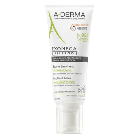 A-DERMA EXOMEGA ALLERGO EMOLLIENT BALM / KEM DƯỠNG ẨM VÔ TRÙNG, CHUYÊN BIỆT CHO DA CƠ ĐỊA VÀ DỊ ỨNG 200ML
