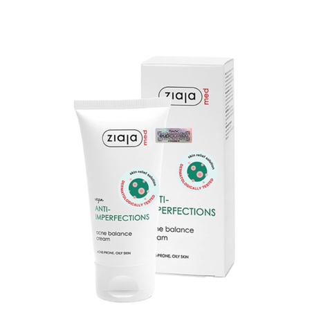 Ziaja Med Anti- Imperfections Acne Balance Cream 50ml  – Kem Dưỡng Cân Bằng, Ngừa Mụn & Kiềm Dầu Chuyên Sâu