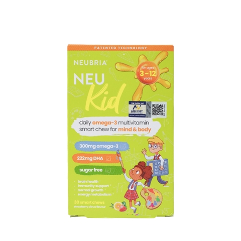 NEUBRIA NEU KID: Kẹo Dẻo Bổ Sung Vitamin & Omega-3 - Hỗ Trợ Trí Não & Tăng Cường Sức Đề Kháng Cho Trẻ