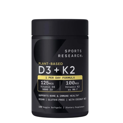 Sports Research Vitamin D3 + K2 – Viên Uống Thuần Chay Hỗ Trợ Xương Và Hệ Miễn Dịch