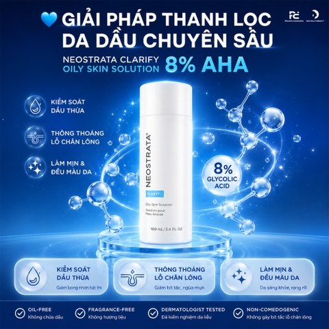 NEOSTRATA CLARIFY Oily Skin Solution 8% AHA – Dung Dịch Tinh Chỉnh Bề Mặt Da, Khử Dầu Thừa Và Giúp Thu Nhỏ Lỗ Chân Lông