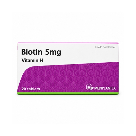 Biotin 5mg Vitamin H Mediplantex 20 viên – Hỗ trợ tóc chắc khỏe, hạn chế gãy rụng