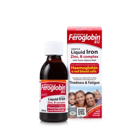 Vitabiotics Feroglobin Liquid 200ml – Sắt Nước Tăng Cường Tạo Máu & Giảm Mệt Mỏi Cho Trẻ Từ 1 Tuổi