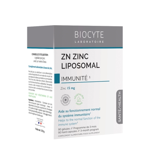 Biocyte Zn Zinc Liposomal – Kẽm Bao Vi Nang Giảm Nhờn Mụn & Tăng Đề Kháng