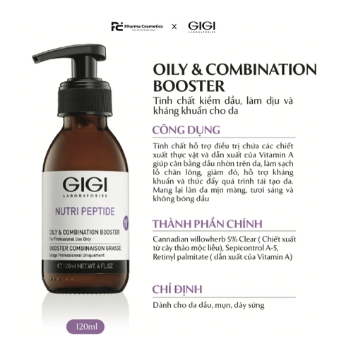 GIGI NUTRI PEPTIDE OILY & COMBINATION BOOSTER / TINH CHẤT KIỂM DẦU, LÀM DỊU VÀ KHÁNG KHUẨN CHO DA DẦU MỤN  