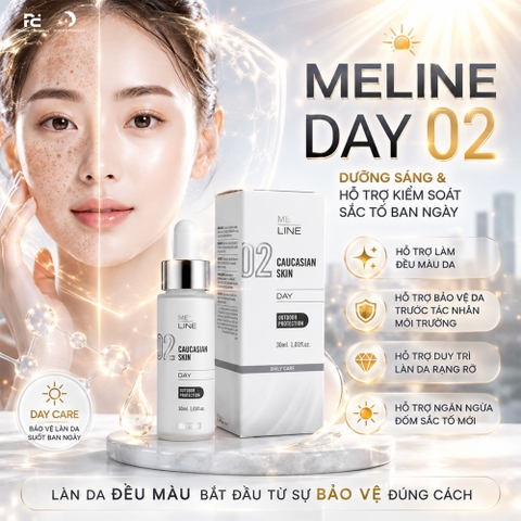 MELINE Caucasian Skin Day 02 – Kem Dưỡng Ban Ngày Hỗ Trợ Làm Mờ Đốm Sắc Tố & Dưỡng Sáng Đều Màu Da