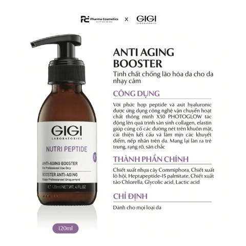 GIGI NUTRI PEPTIDE ANTI AGING BOOSTER / TINH CHẤT CHỐNG LÃO HOÁ CHO DA NHẠY CẢM, CẢI THIỆN KẾT CẤU VÀ LÀM MỊN CÁC KHUYẾT ĐIỂM, NẾP NHĂN TRÊN DA 
