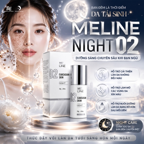 MELINE Caucasian Skin Night 02 – Kem Đêm Hỗ Trợ Làm Mờ Đốm Sắc Tố & Dưỡng Sáng Đều Màu Da