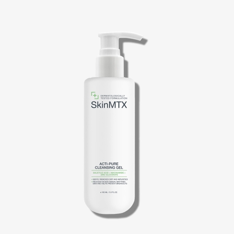 SKINMTX ACTI-PURE CLEANSING GEL: Gel Rửa Mặt Làm Sạch Sâu - Kiềm Dầu & Ngừa Mụn Cho Da Dầu