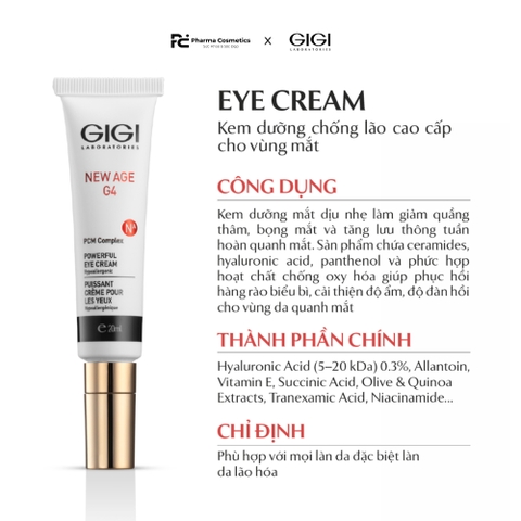 GIGI NEW AGE G4 EYE CREAM / KEM DƯỠNG CHỐNG LÃO HOÁ CAO CẤP DÀNH RIÊNG CHO VÙNG MẮT 