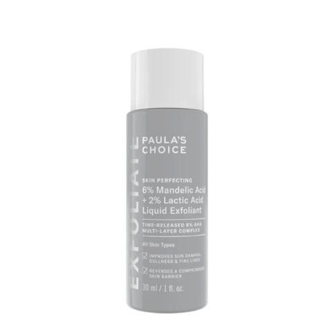 PAULA’S CHOICE SKIN PERFECTING 6% MANDELIC ACID + 2% LACTIC ACID LIQUID EXFOLIANT: Tái Tạo Làn Da Mềm Mịn & Rạng Rỡ