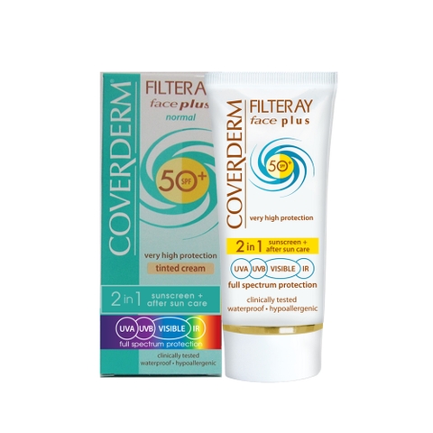 Coverderm Filteray Face Plus SPF 50+ Normal – Kem Chống Nắng Bảo Vệ Toàn Diện 4 Loại Tia Cho Da Thường