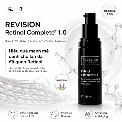 REVISION Retinol Complete® 1.0 – Tinh Chất Retinol Cô Đặc Giúp Trẻ Hoá, Sáng Khỏe Và Giảm Dấu Hiệu Tuổi Tác