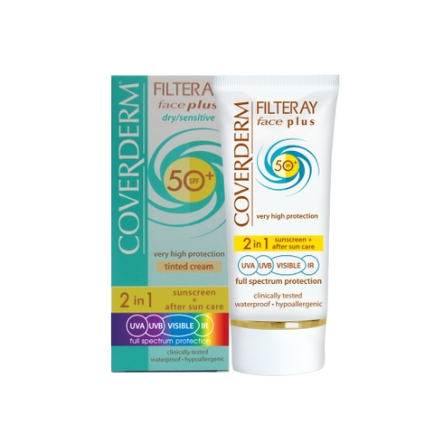 Coverderm Filteray Face Plus SPF 50+ Dry/Sensitive – Kem Chống Nắng 2 Trong 1 Cho Da Khô Và Nhạy Cảm