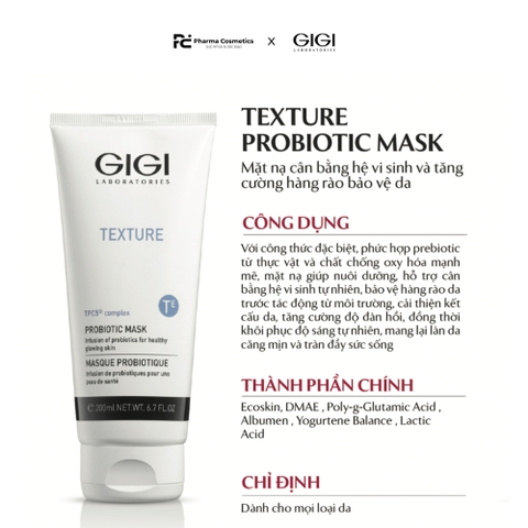 GIGI TEXTURE PROBIOTIC MASK / MẶT NẠ CÂN BẰNG HỆ VI SINH TỰ NHIÊN, KHÔI PHỤC HÀNG RÀO BẢO VỆ, TÁ TẠO CẤU TRÚC BỀ MẶT DA