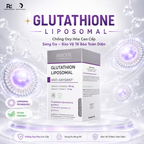 BIOCYTE GLUTATHION LIPOSOMAL: Viên Uống Chống Oxy Hóa Cao Cấp - Sáng Da, Bảo Vệ Tế Bào Tối Đa
