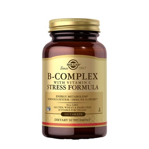 Solgar B-Complex with Vitamin C Stress Formula: Giải Pháp Hỗ Trợ Năng Lượng Và Giảm Căng Thẳng Toàn Diện