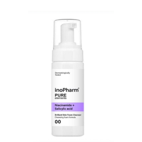 INOPHARM BRILLIANT SKIN FOAM CLEANSER: Bọt Rửa Mặt Sạch Sâu, Ngừa Mụn & Dưỡng Sáng Da