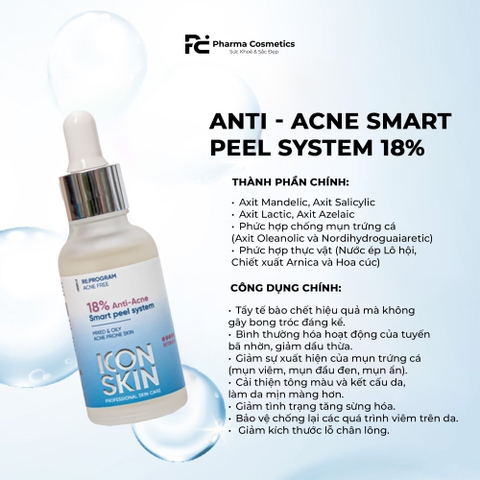 ICON SKIN ANTI-ACNE SMART PEEL SYSTEM: Bộ Đôi Trị Mụn & Tái Tạo Da Chuyên Sâu, Không Bong Tróc