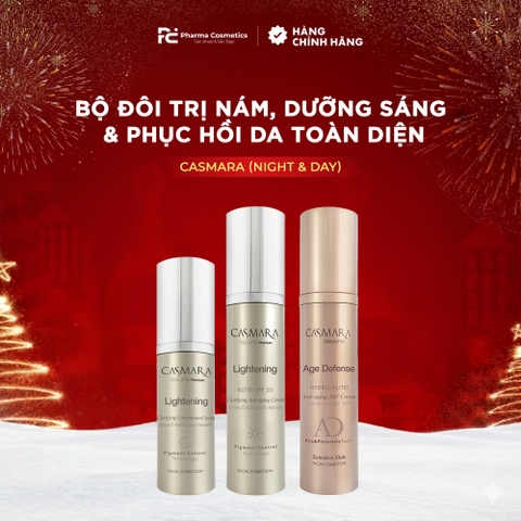 COMBO TRỊ NÁM, DƯỠNG SÁNG & PHỤC HỒI DA TOÀN DIỆN CASMARA (NIGHT & DAY)