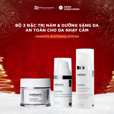 IVAWHITE WHITENING SYSTEM: Bộ 3 Đặc Trị Nám & Dưỡng Sáng Da Chuyên Sâu, An Toàn Cho Da Nhạy Cảm