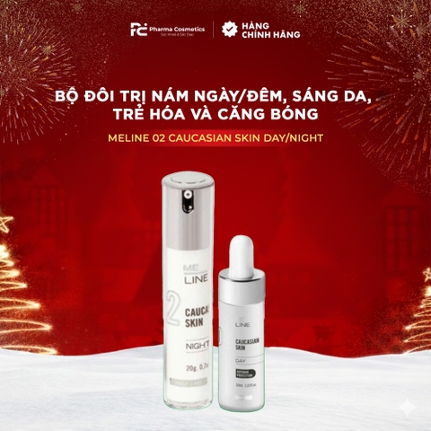 MELINE 02 CAUCASIAN SKIN DAY/NIGHT / BỘ ĐÔI TRỊ NÁM NGÀY/ĐÊM, SÁNG DA, TRẺ HÓA VÀ CĂNG BÓNG