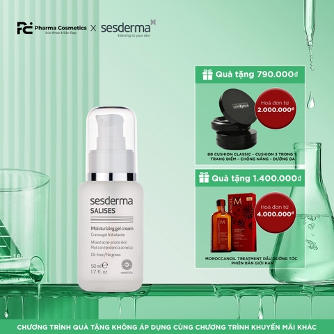 SESDERMA SALISES MOISTURIZING GEL: Gel Dưỡng Ẩm, Kiềm Dầu & Đặc Trị Mụn Cho Da Hỗn Hợp