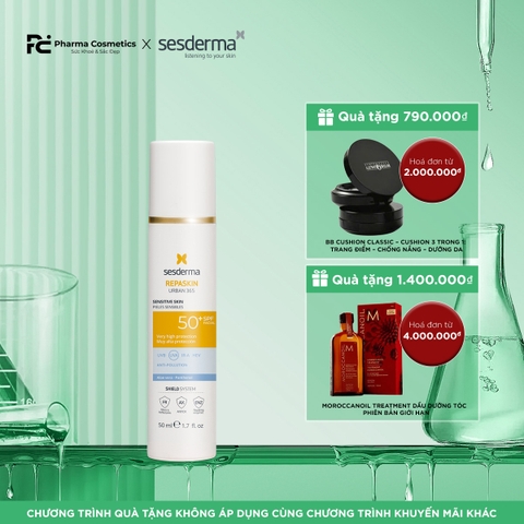SESDERMA REPASKIN URBAN 365 SENSITIVE SKIN SPF 50+: Kem Chống Nắng Phổ Rộng Bảo Vệ & Phục Hồi Da Nhạy Cảm