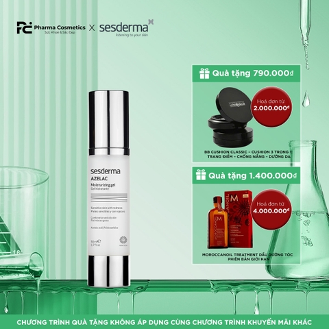 SESDERMA AZELAC MOISTURIZING GEL: Gel Dưỡng Ẩm, Điều Trị Trứng Cá Đỏ & Chống Oxy Hóa Cho Da Dầu Nhạy Cảm