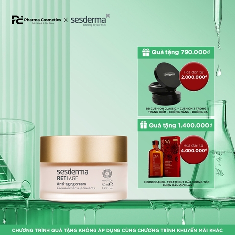 SESDERMA RETI AGE ANTI-AGING CREAM: Kem Dưỡng Chống Lão Hóa 3-Retinol System - Trẻ Hóa & Săn Chắc Da