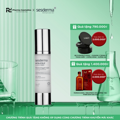 SESDERMA ACGLICOLIC CLASSIC GEL CREAM FORTE: Kem Dưỡng Tái Tạo Da - Giảm Nhăn, Thu Nhỏ Lỗ Chân Lông 