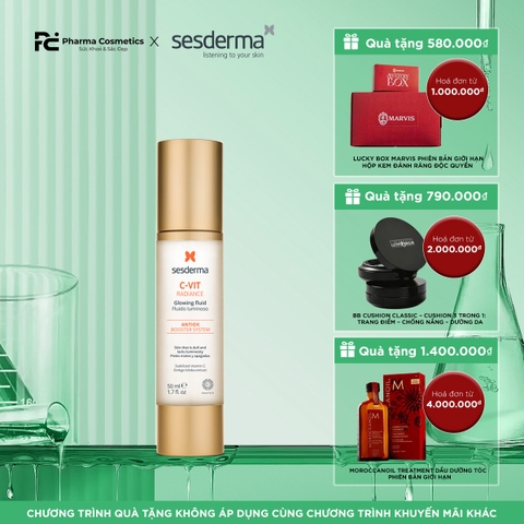 SESDERMA C-VIT RADIANCE GLOWING FLUID: Tinh Chất Vitamin C - Chống Oxy Hóa & Dưỡng Sáng Da Rạng Rỡ Tức Thì