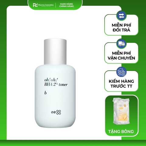 OH!OH! BHA 2% TONER : B: Nước Cân Bằng Giúp Làm Sạch Sâu, Cải Thiện Da Dầu Mụn & Tái Tạo Làn Da