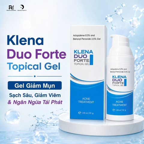 Klena Duo Forte Topical Gel: Gel Đặc Trị Mụn - Sạch Sâu, Giảm Viêm & Ngăn Ngừa Tái Phát