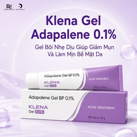 Klena Gel Adapalene 0.1% – Gel Bôi Nhẹ Dịu Giúp Giảm Mụn Và Làm Mịn Bề Mặt Da