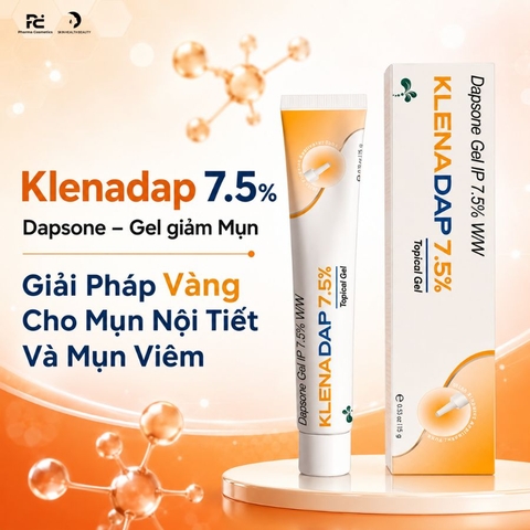 Klenadap 7.5% Dapsone – Gel Trị Mụn Giải Pháp Vàng Cho Mụn Nội Tiết Và Mụn Viêm