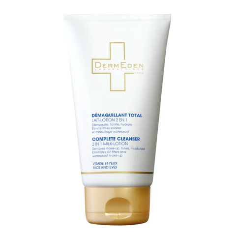 DERMEDEN COMPLETE CLEANSER 2 IN 1 MILK LOTION: Sữa Rửa Mặt & Tẩy Trang Toàn Diện Cho Mặt Và Mắt