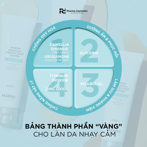 MARINI PHYSICAL PROTECTANT SPF 45 / KEM CHỐNG NẮNG VẬT LÝ CÓ MÀU 