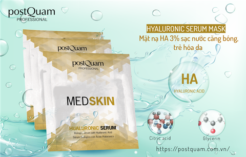 POSTQUAM HYALURONIC SERUM MASK / MẶT NẠ HA 3% SẠC NƯỚC, CĂNG BÓNG, TRẺ HÓA DA