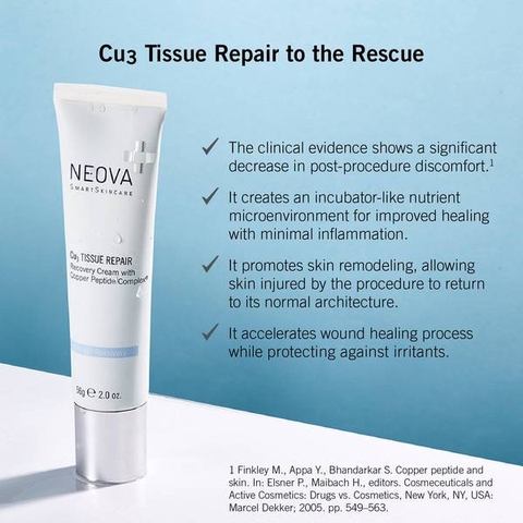 NEOVA CU3 TISSUE REPAIR COPPER PEPTIDE COMPLEX / KEM DƯỠNG PHỤC DA SAU LASER, MESO, BỎNG